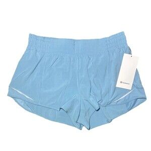 NWT Lululemon Women's Hotty Hot HR Short 2.5" Lined Size 12 Cyan Blue